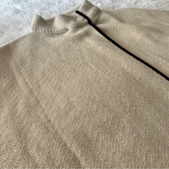 LC Lauren Conrad Cream Poncho with Black Accents Cape Sweater One Size (EUC) - Picture 13 of 15